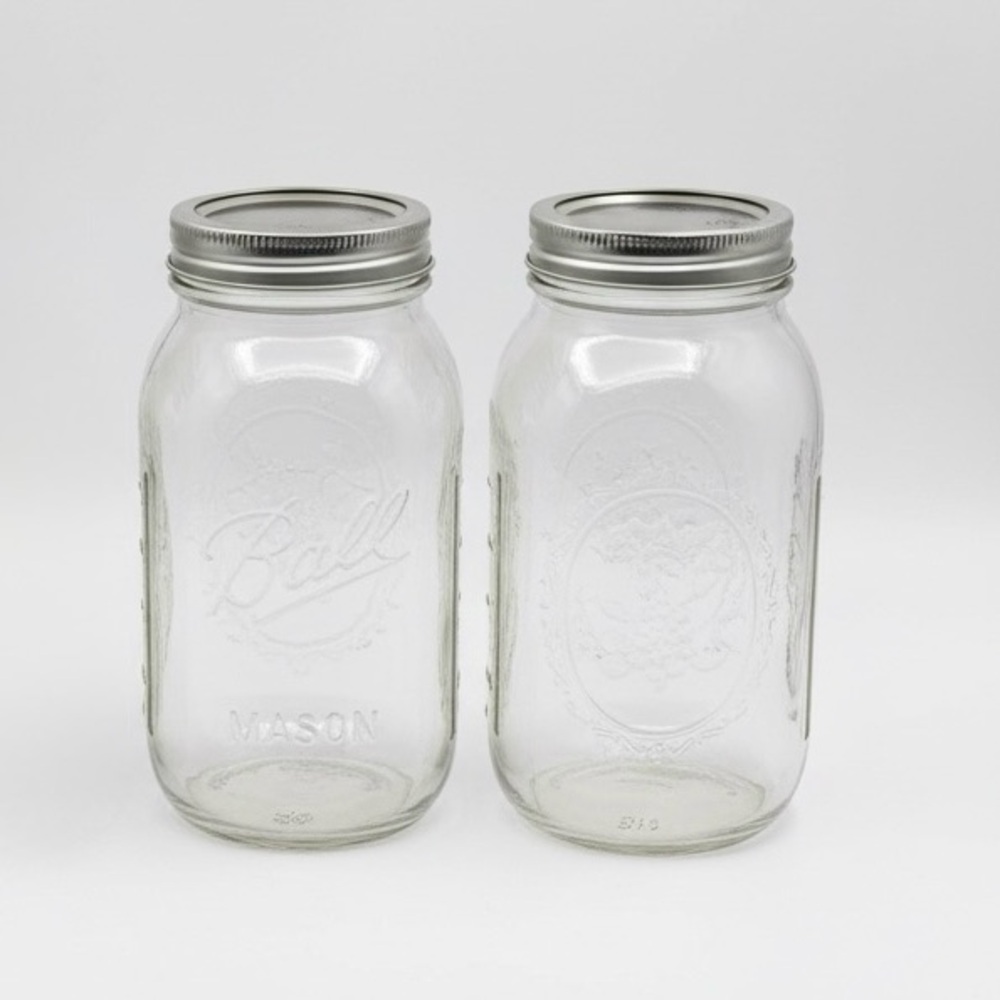 Ball Clear Mason Jars with Silver Lids | 1 Set of 2